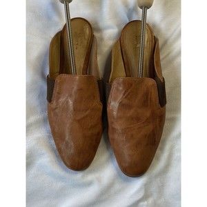 Frye Terri Gore Mule Womens Shoes Distressed Italian Leather Flats Sz 8M